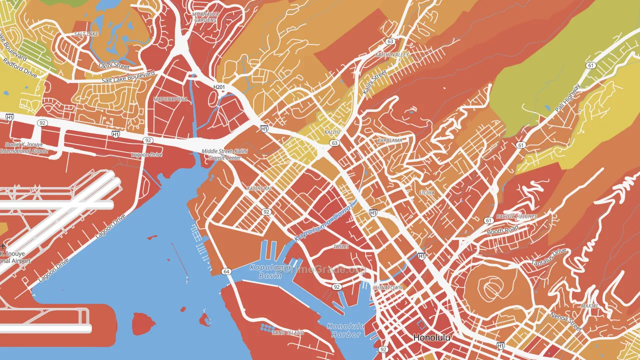 Kalihi-Palama, Honolulu, HI Map of Murder Rates