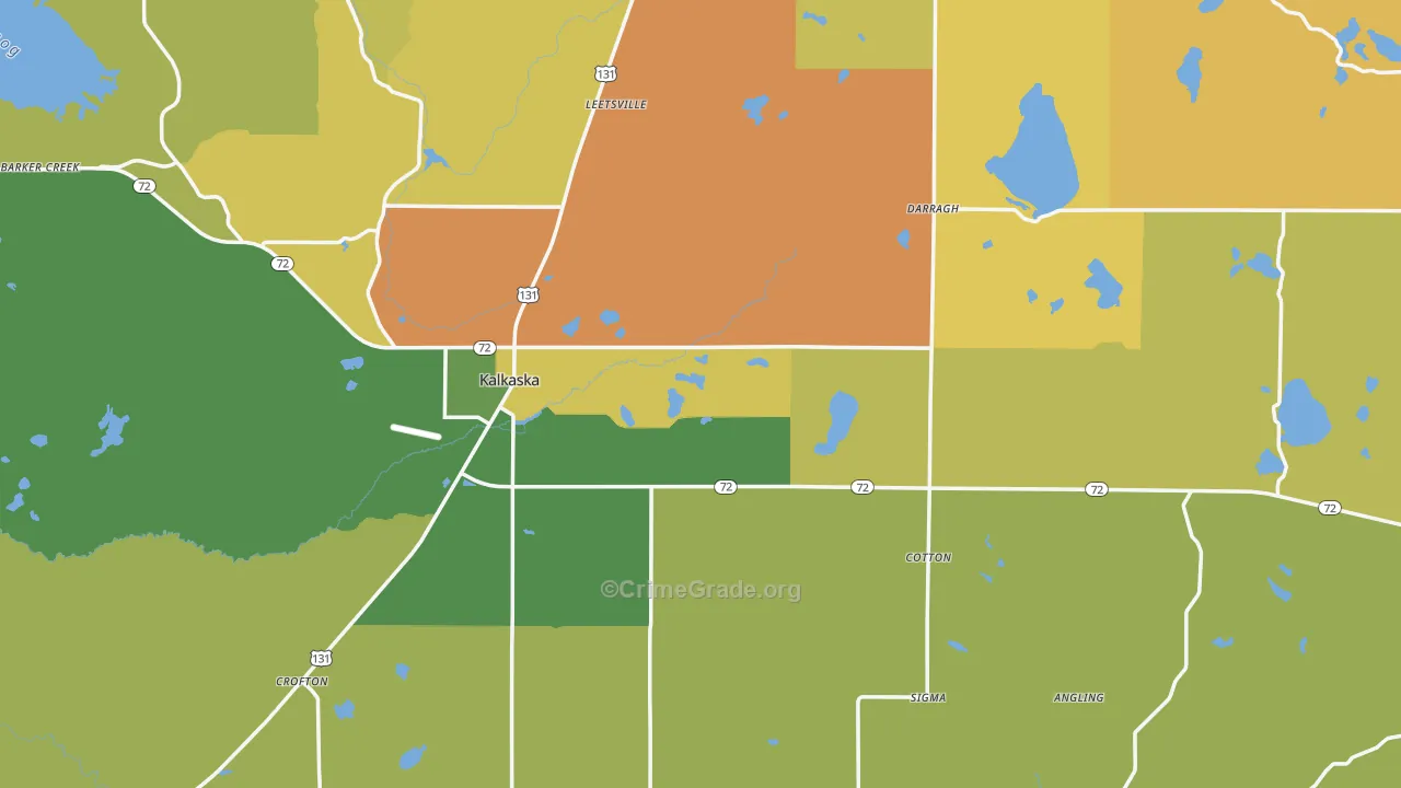 Kalkaska, MI Map of Murder Rates