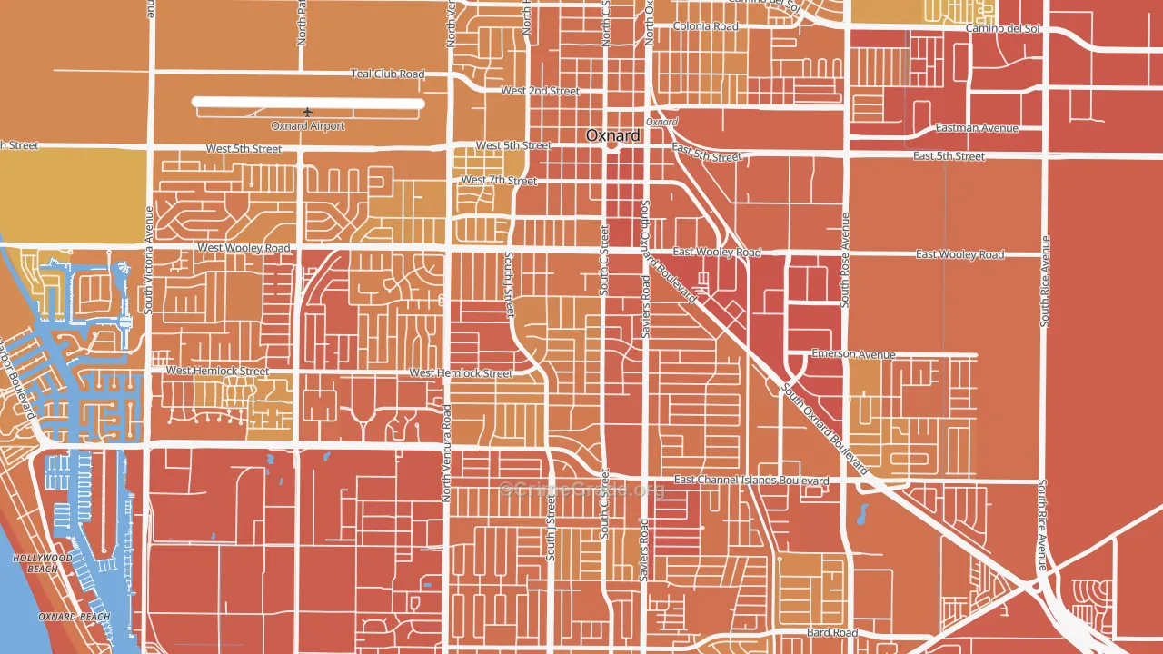 Kamala Park, Oxnard, CA Map of Murder Rates