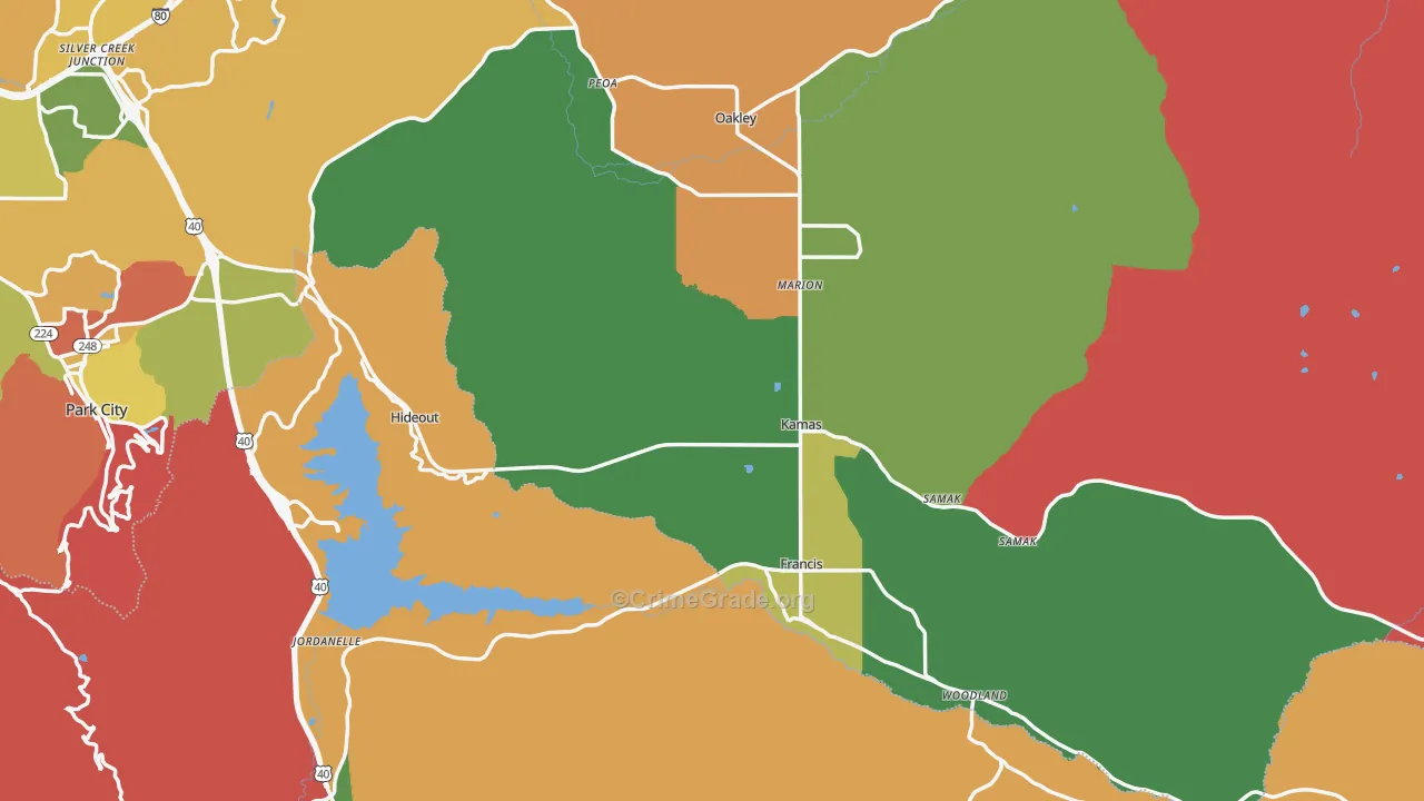 Kamas, UT Map of Murder Rates
