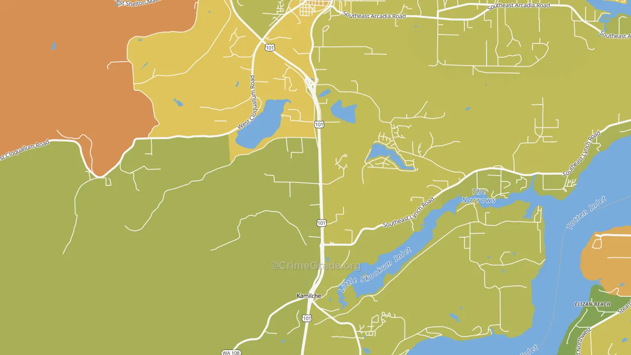 Kamilche, WA Map of Murder Rates