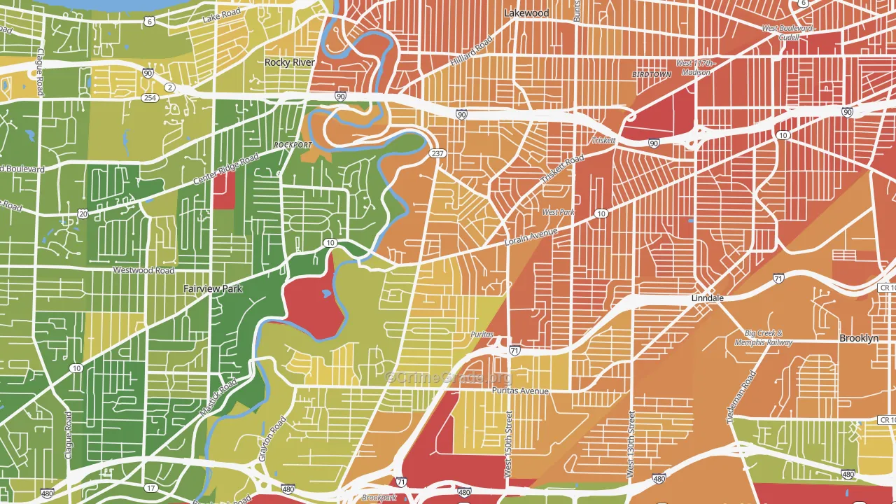 Kamms Corner, Cleveland, OH Map of Murder Rates