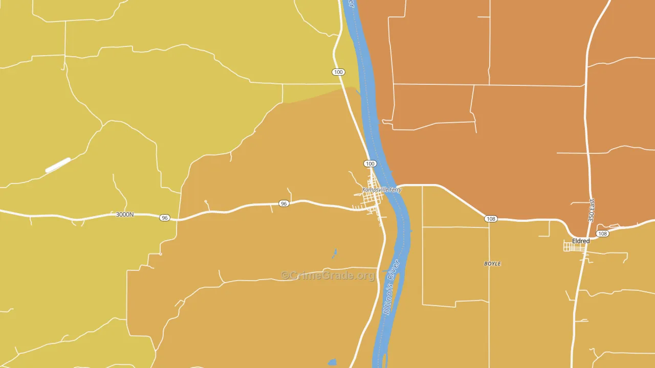 Kampsville, IL Map of Murder Rates