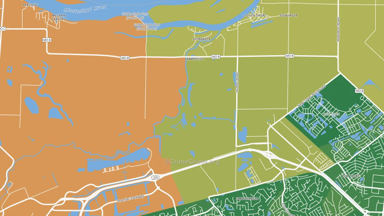 Kampville, MO Map of Murder Rates