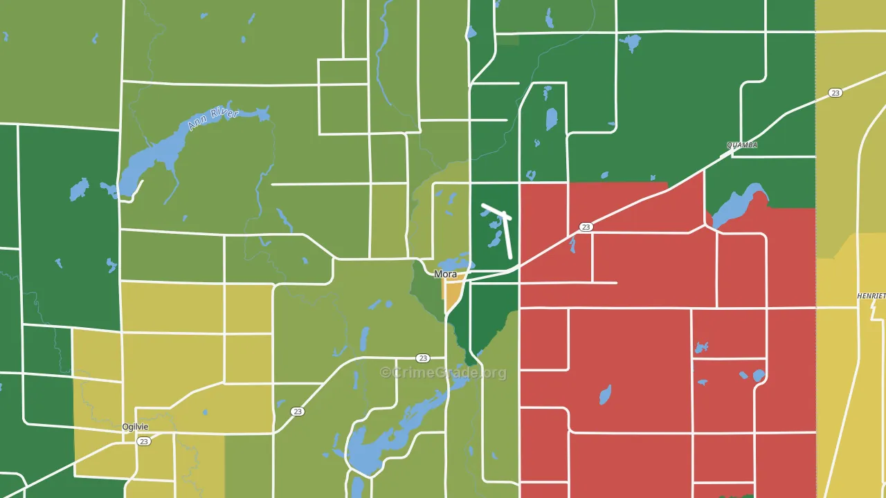 Kanabec County, MN Map of Murder Rates
