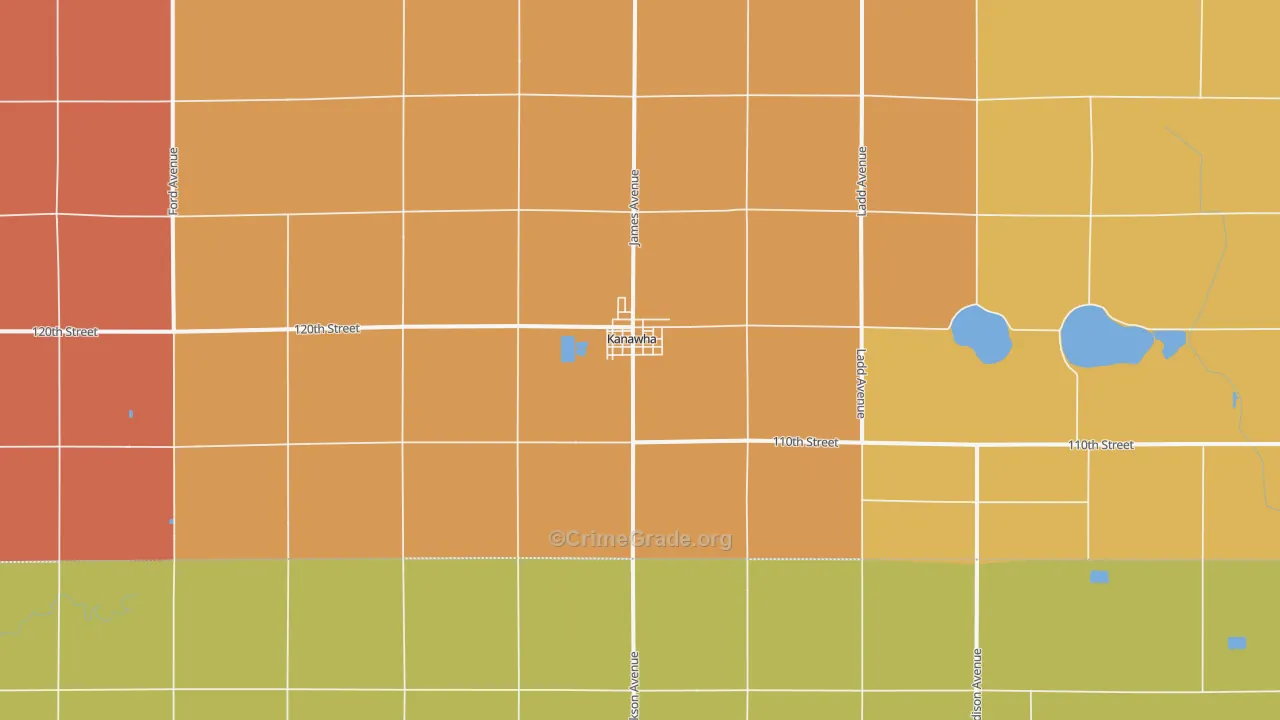 Kanawha, IA Map of Murder Rates