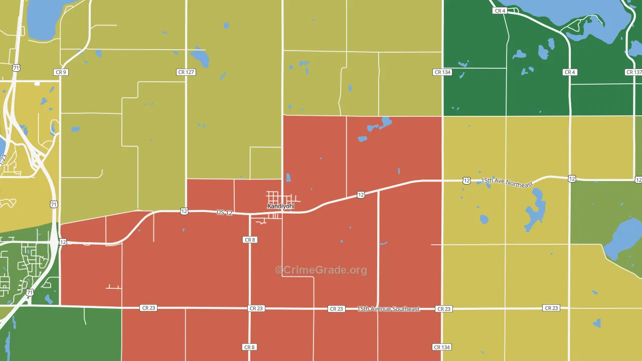 Kandiyohi, MN Map of Murder Rates