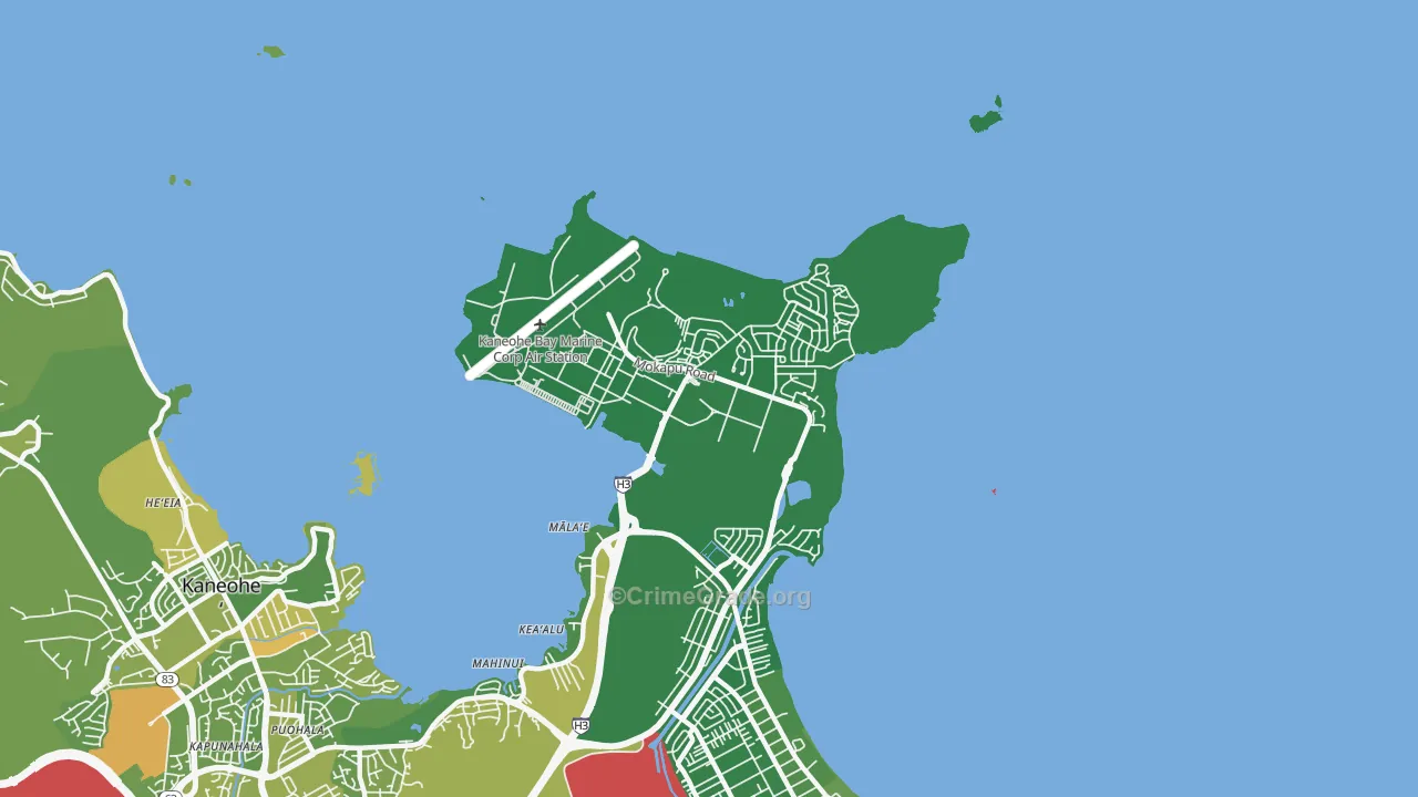 Kaneohe Bay, HI Map of Murder Rates