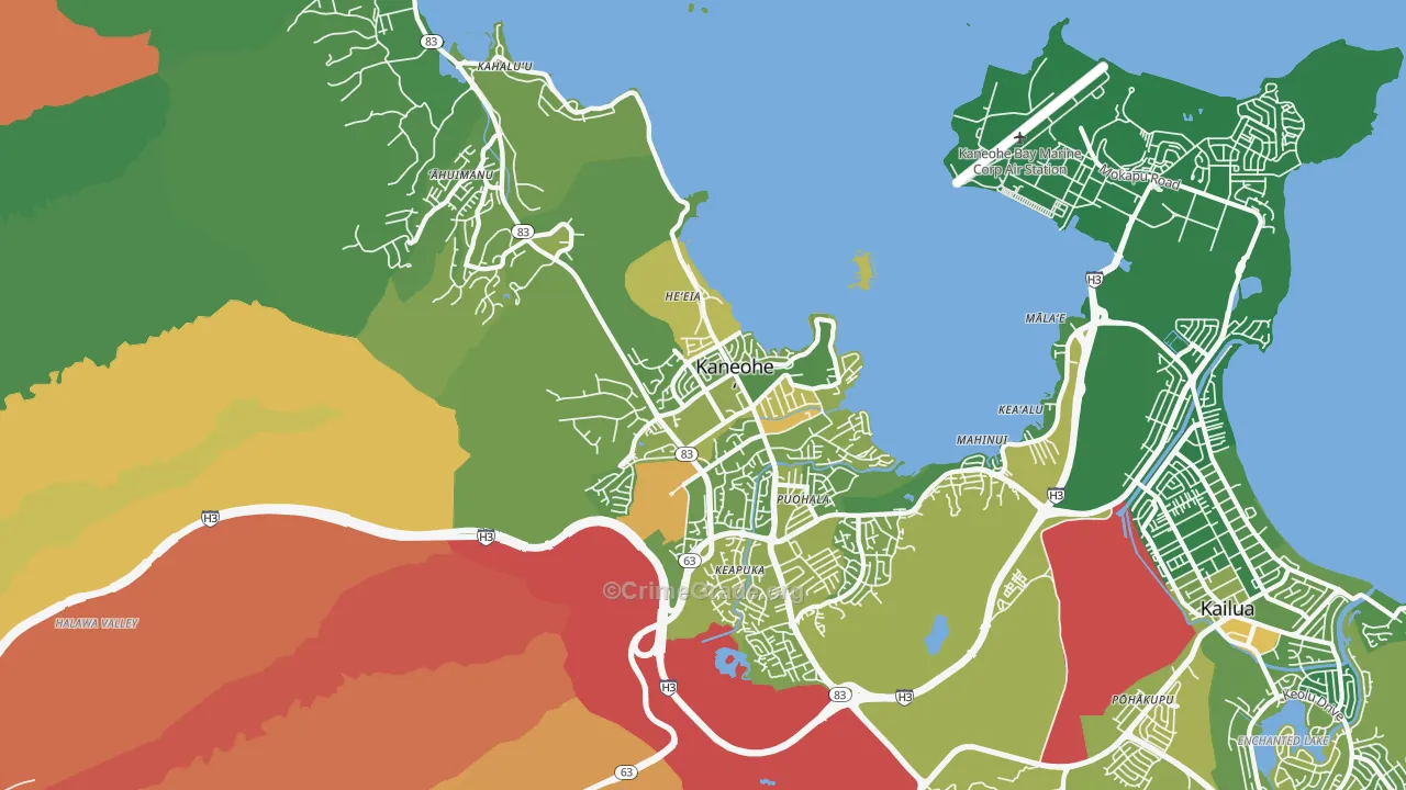 Kaneohe, HI Map of Murder Rates
