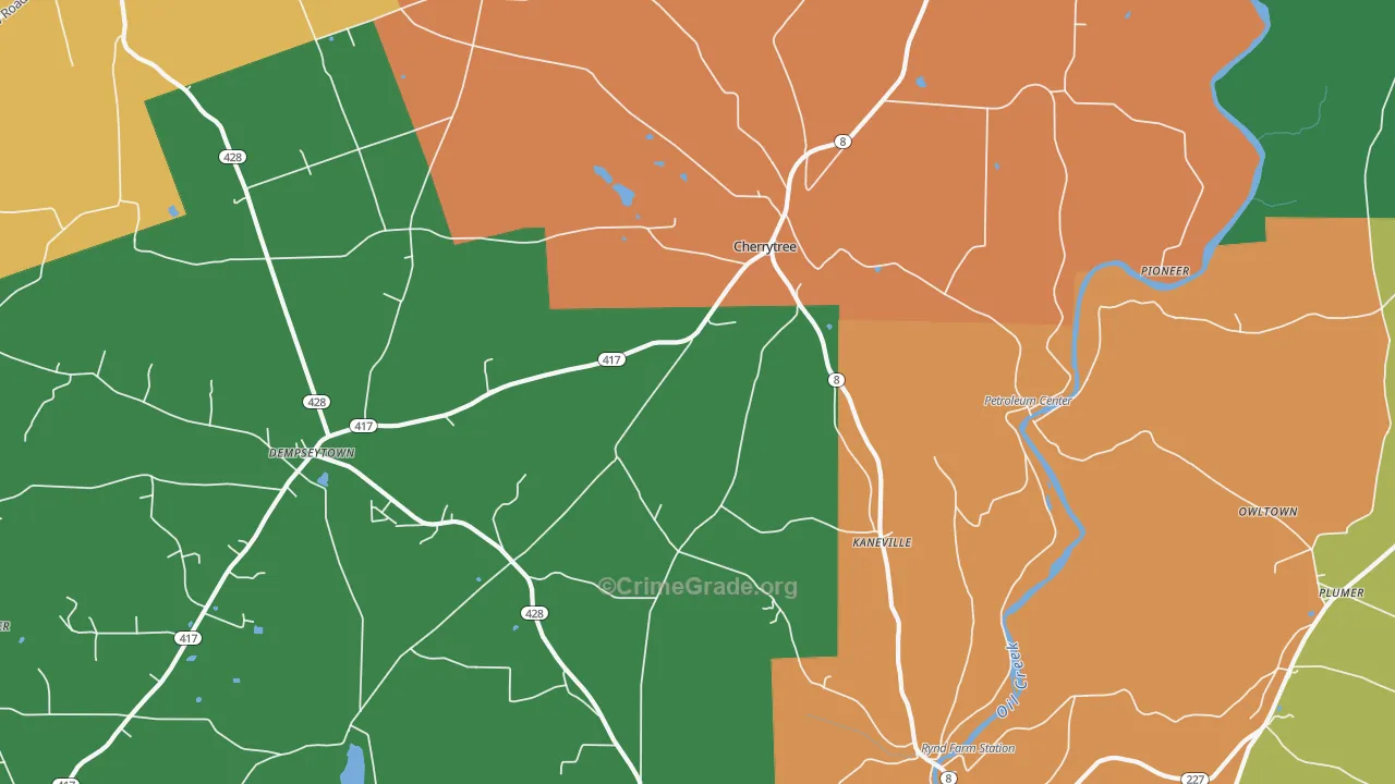 Kaneville, PA Map of Murder Rates