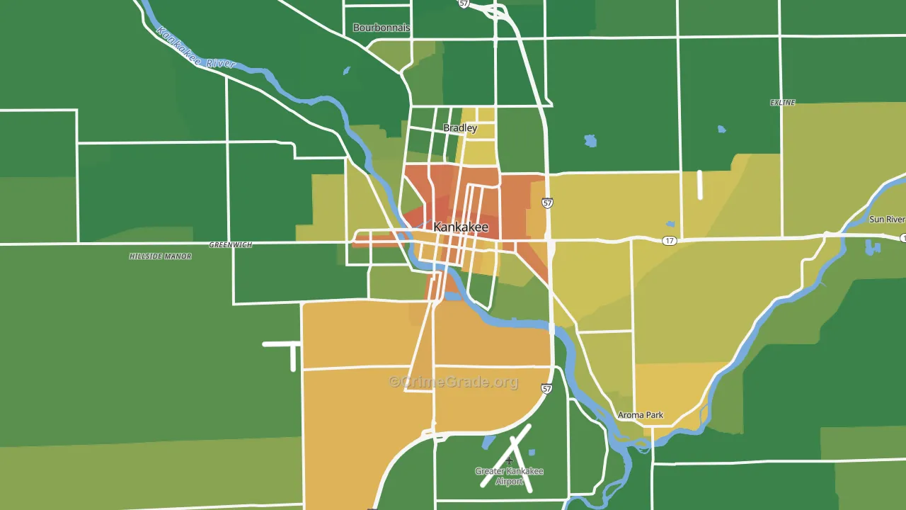 Kankakee, IL Map of Murder Rates