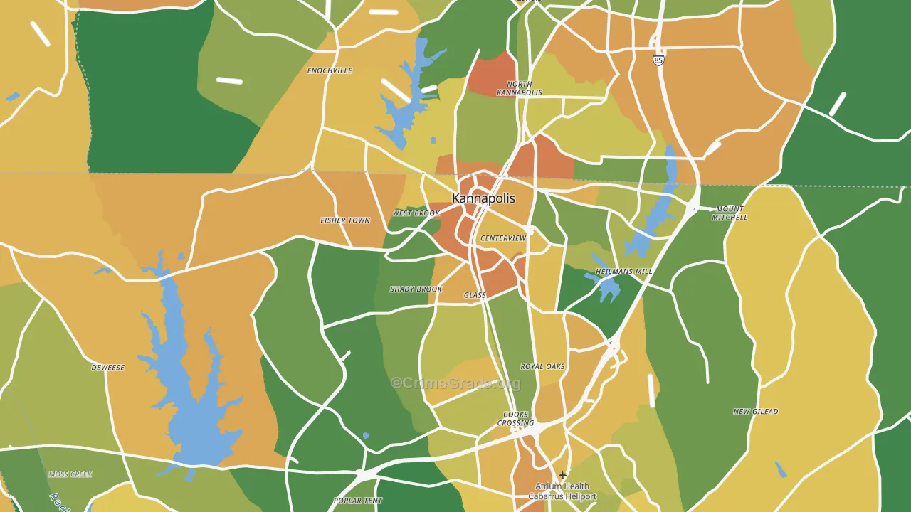 Kannapolis, NC Map of Murder Rates