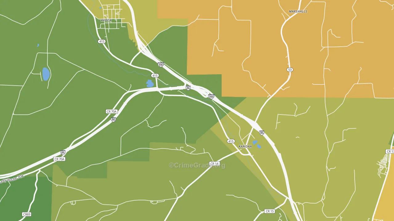 Kanona, NY Map of Murder Rates
