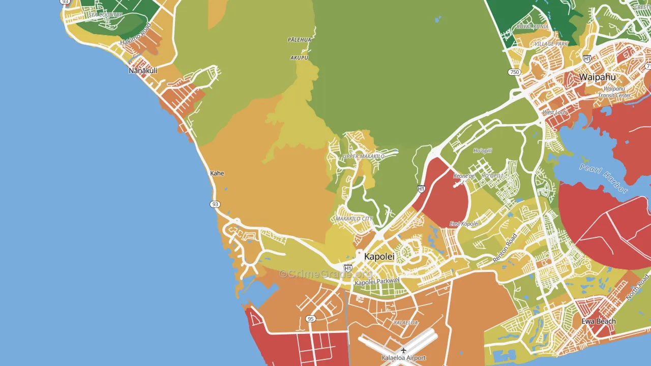 Kapolei, HI Map of Murder Rates