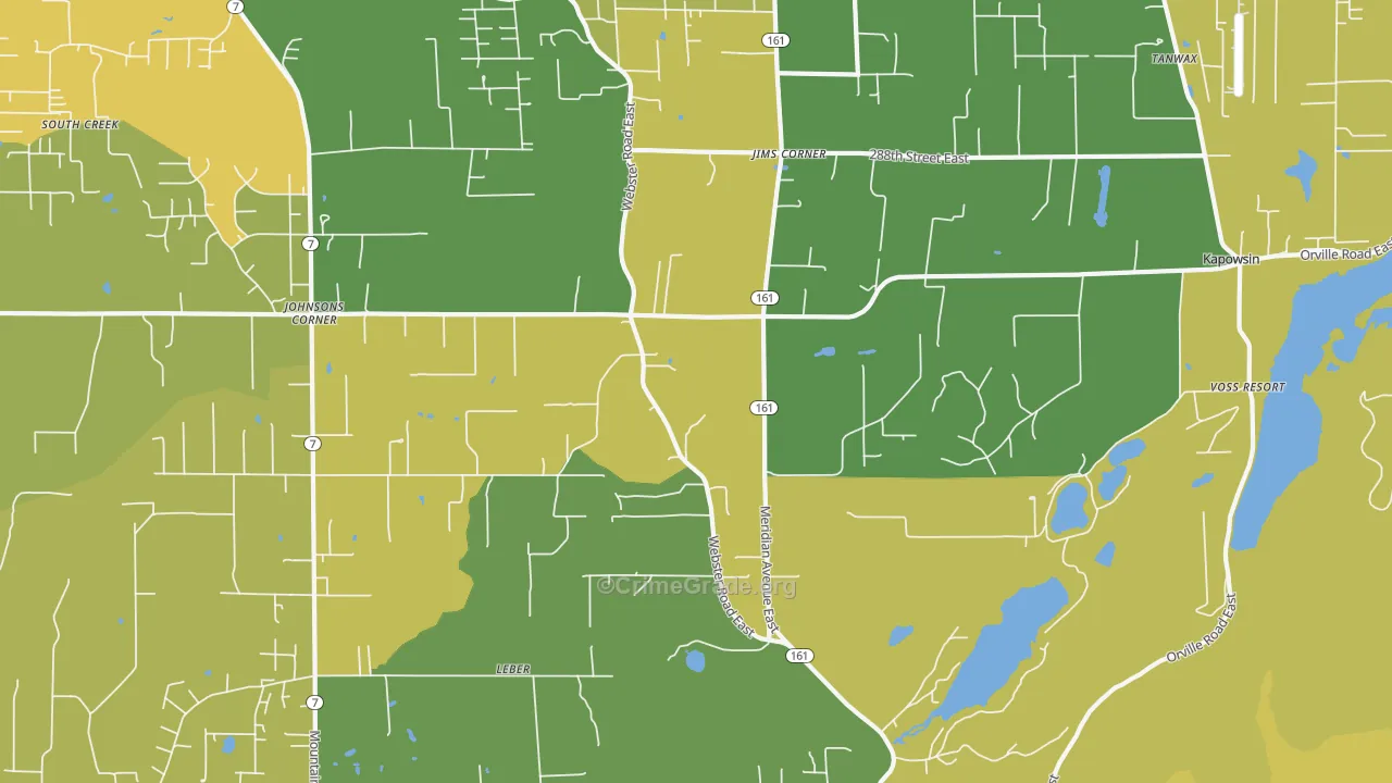 Kapowsin, WA Map of Murder Rates