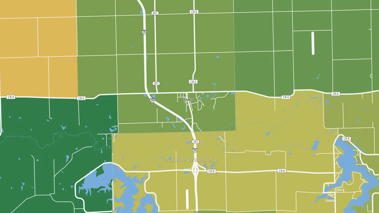 Kappa, IL Map of Murder Rates