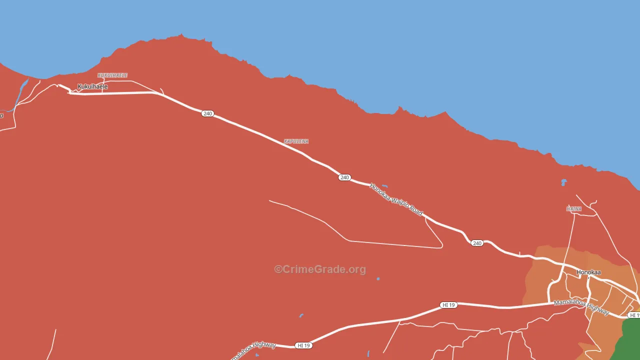 Kapulena, HI Map of Murder Rates