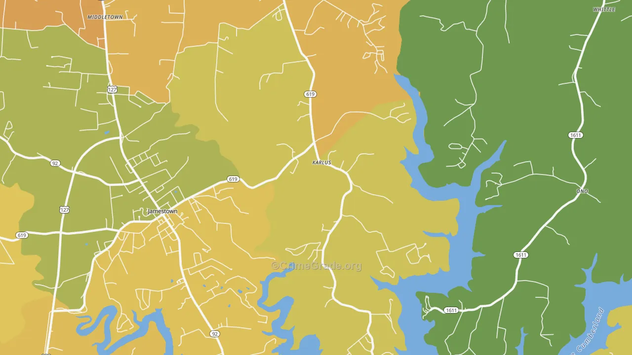 Karlus, KY Map of Murder Rates