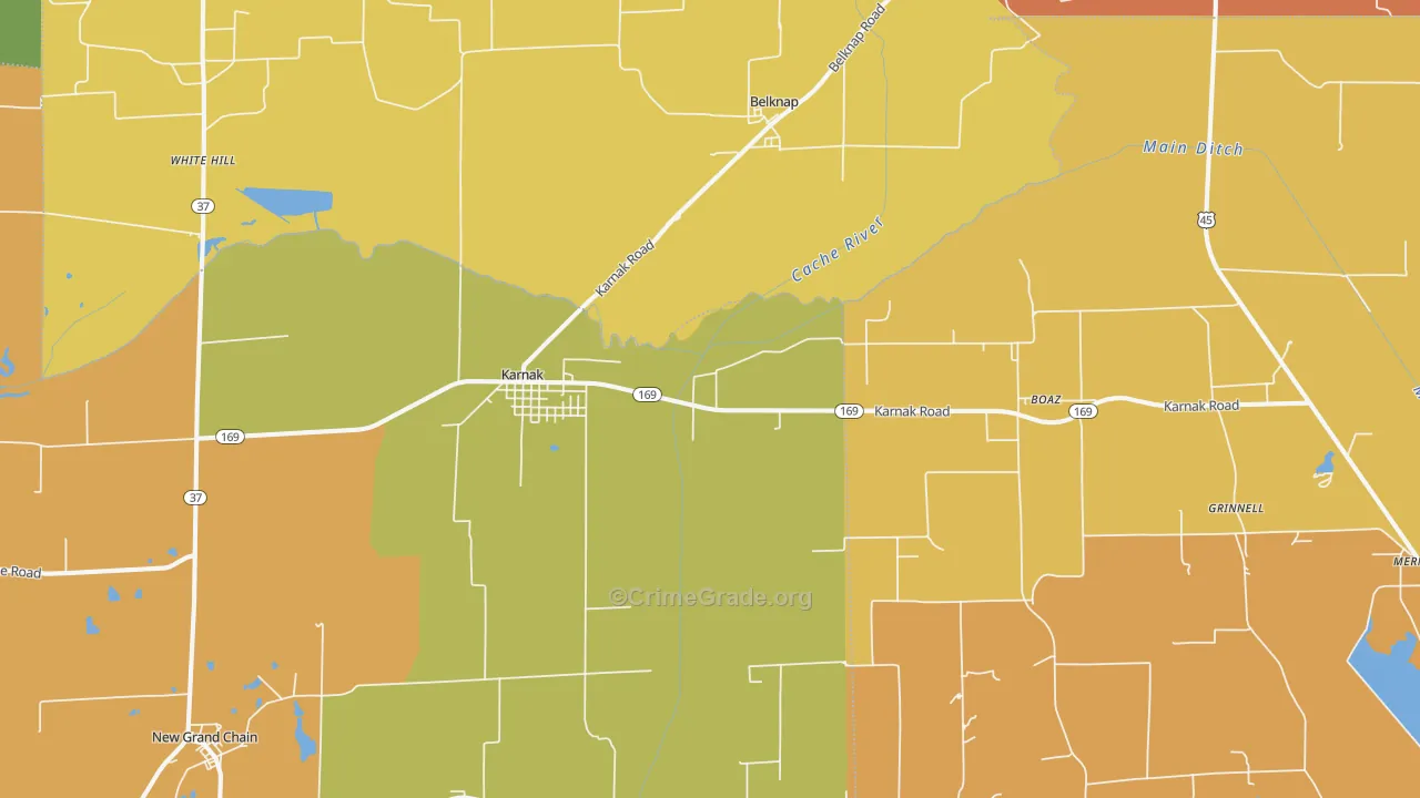 Karnak, IL Map of Murder Rates