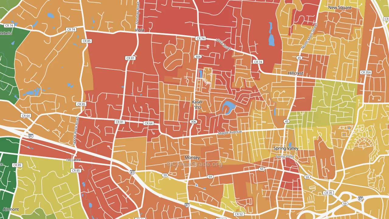 Kaser, NY Map of Murder Rates
