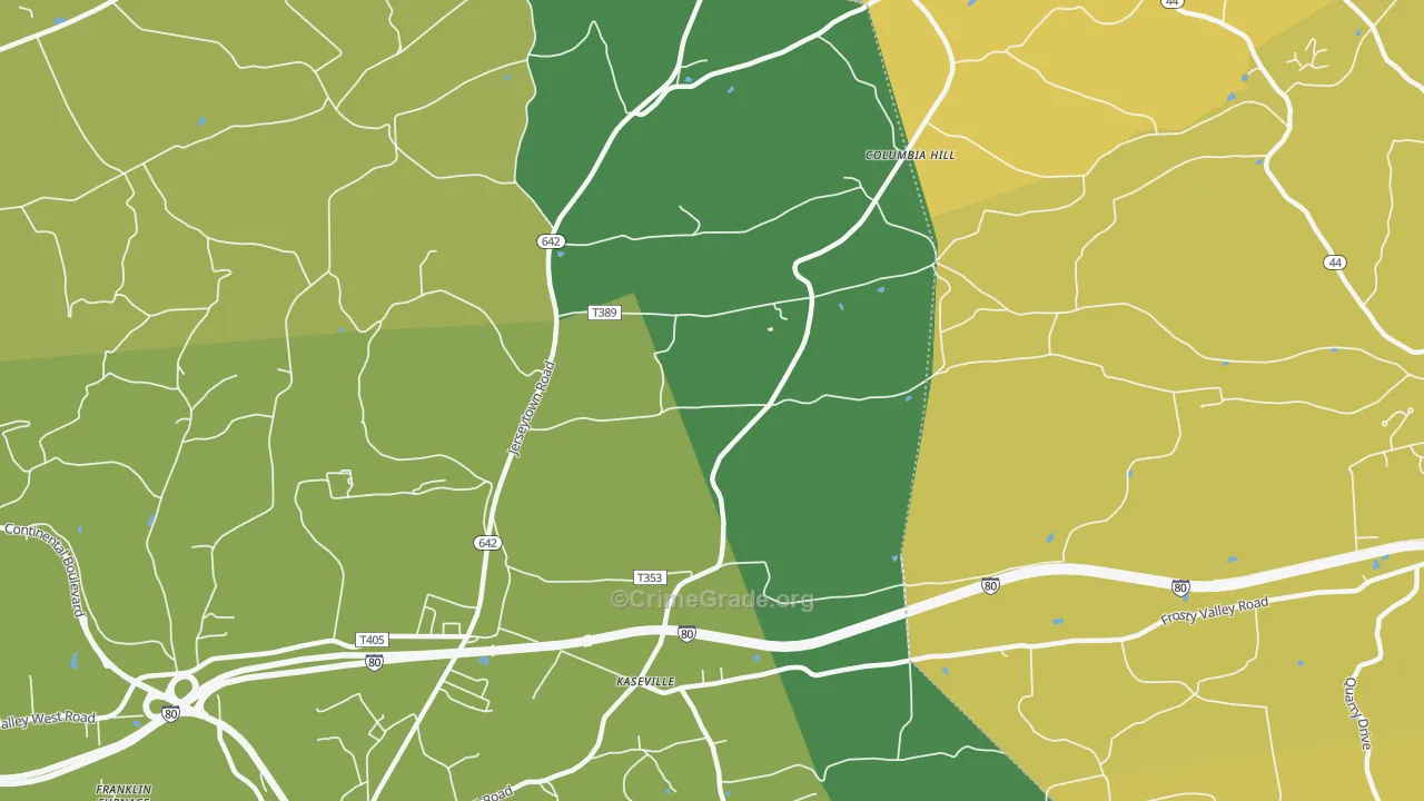 Kaseville, PA Map of Murder Rates