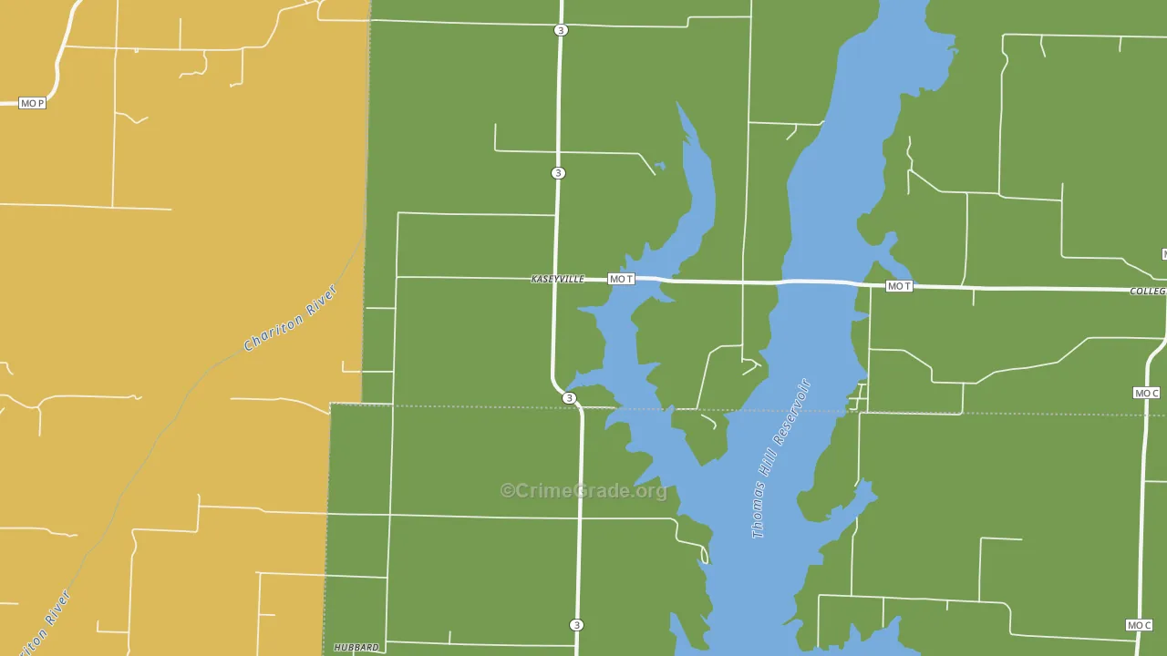 Kaseyville, MO Map of Murder Rates
