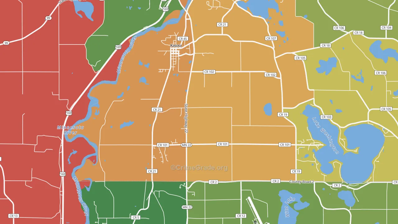 Kasota, MN Map of Murder Rates