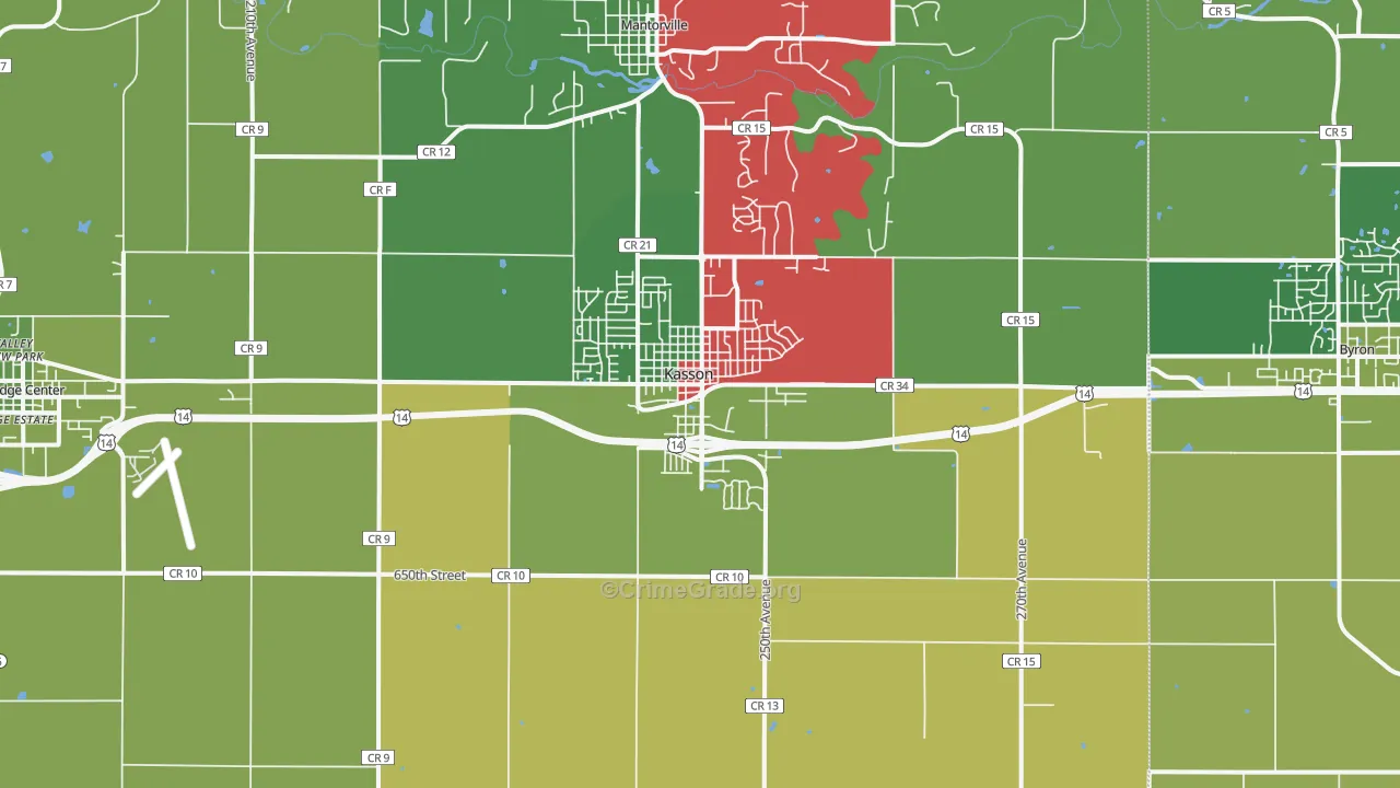 Kasson, MN Map of Murder Rates
