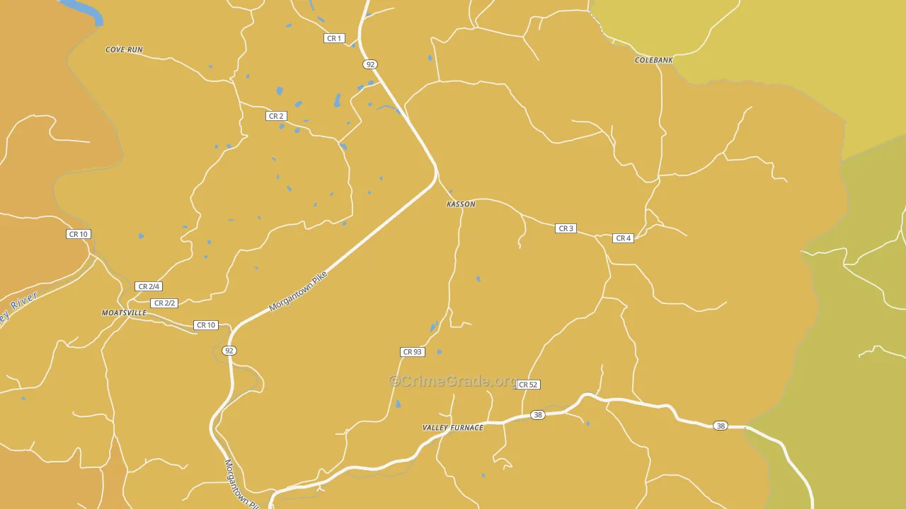 Kasson, WV Map of Murder Rates