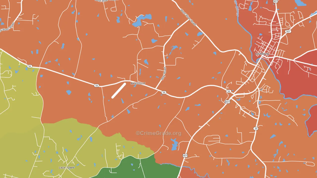 Katesville, NC Map of Murder Rates