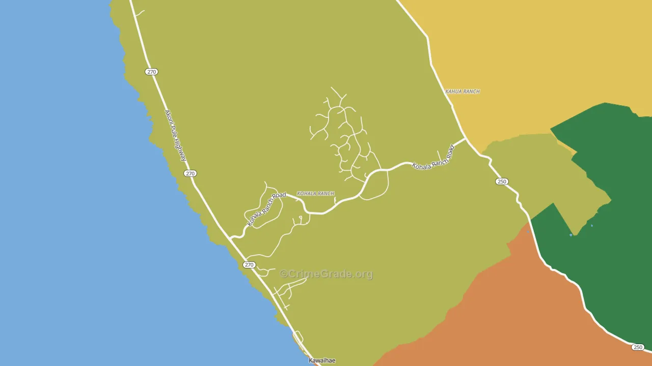 Kawaihae, HI Map of Murder Rates