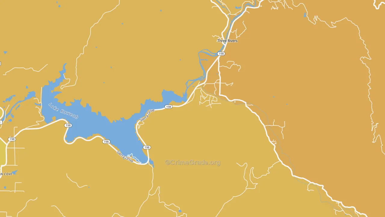 Kaweah, CA Map of Murder Rates