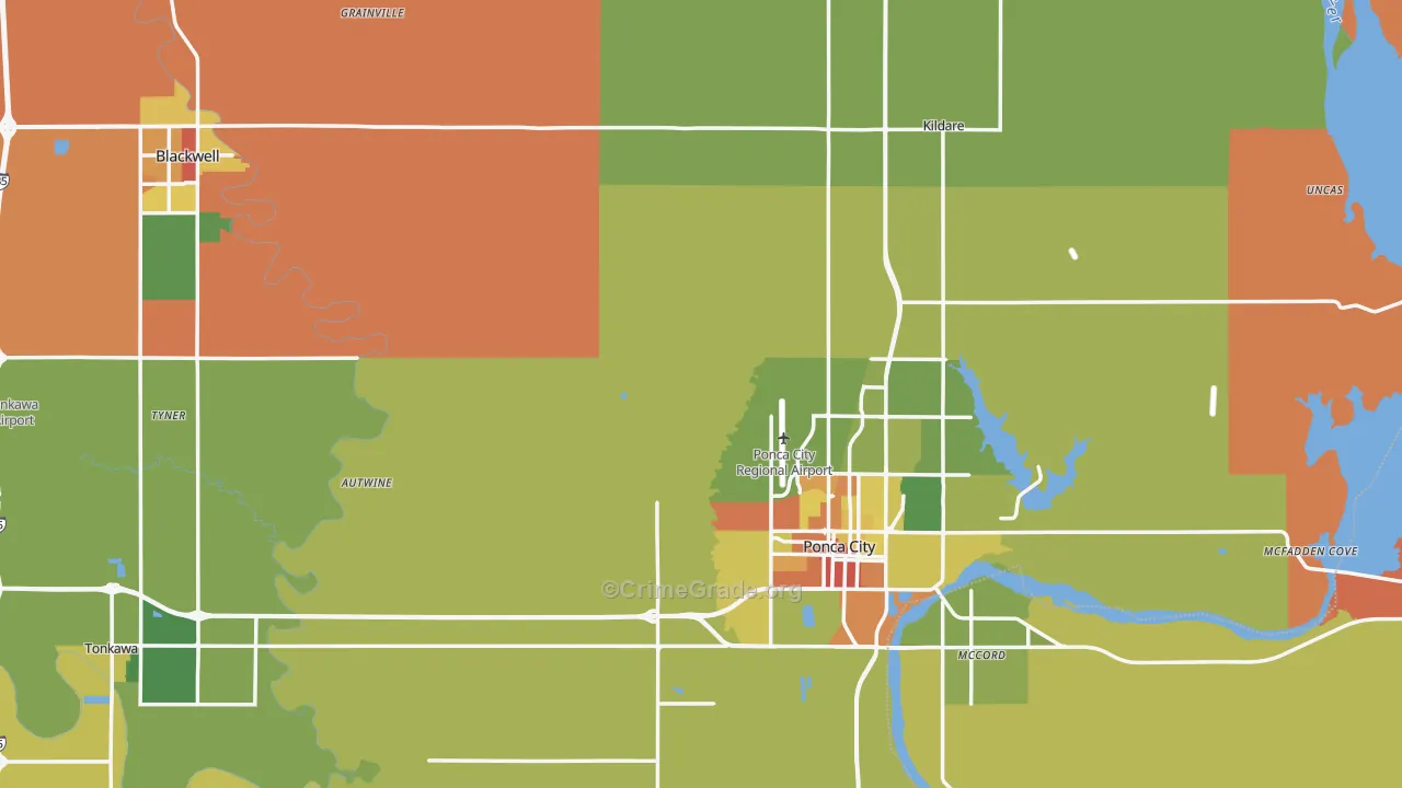 Kay County, OK Map of Murder Rates