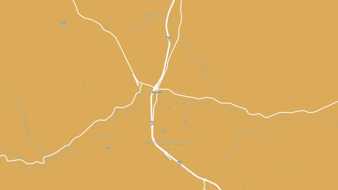 Kaycee, WY Map of Murder Rates