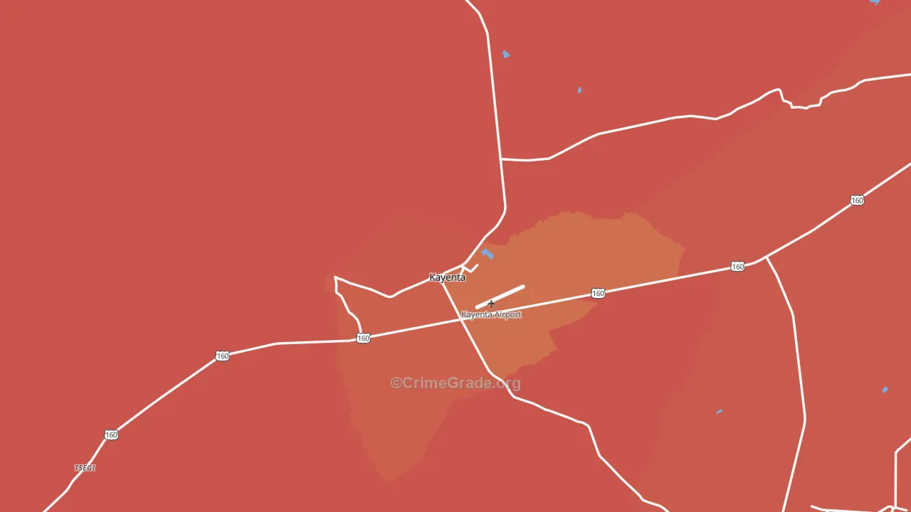Kayenta, AZ Map of Murder Rates