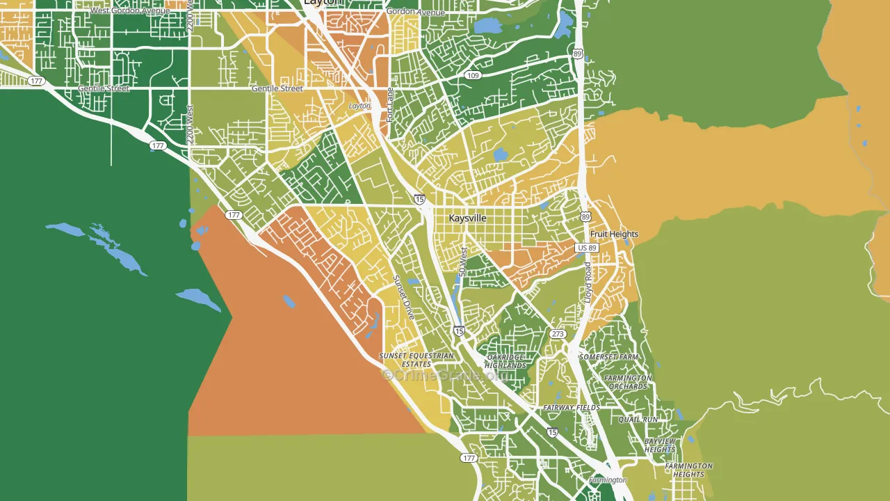Kaysville, UT Map of Murder Rates