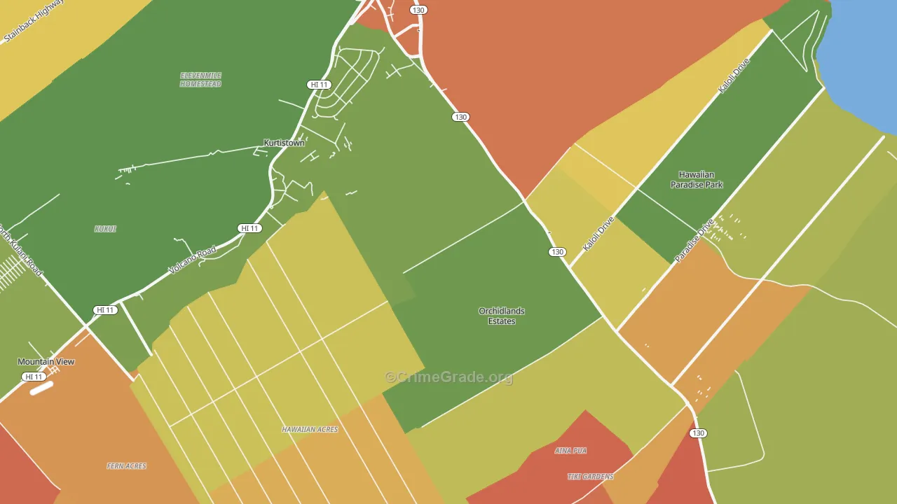 Keaau, HI Map of Murder Rates