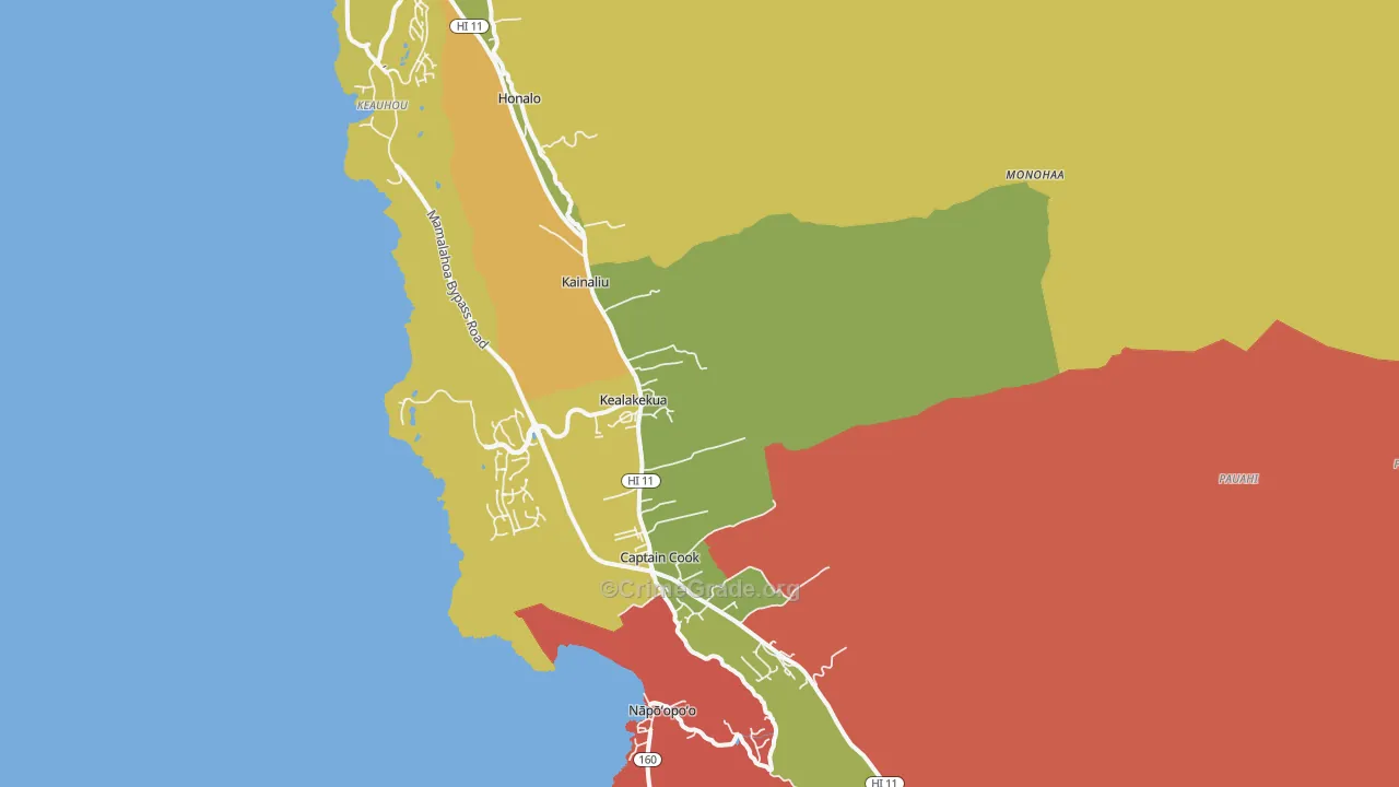 Kealakekua, HI Map of Murder Rates
