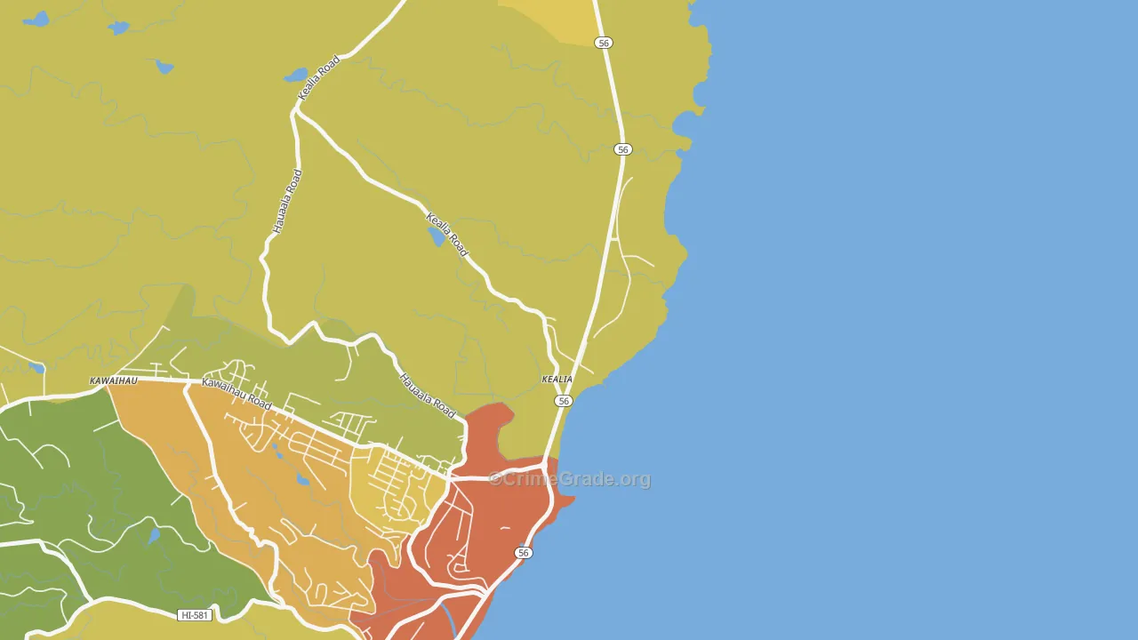 Kealia, HI Map of Murder Rates