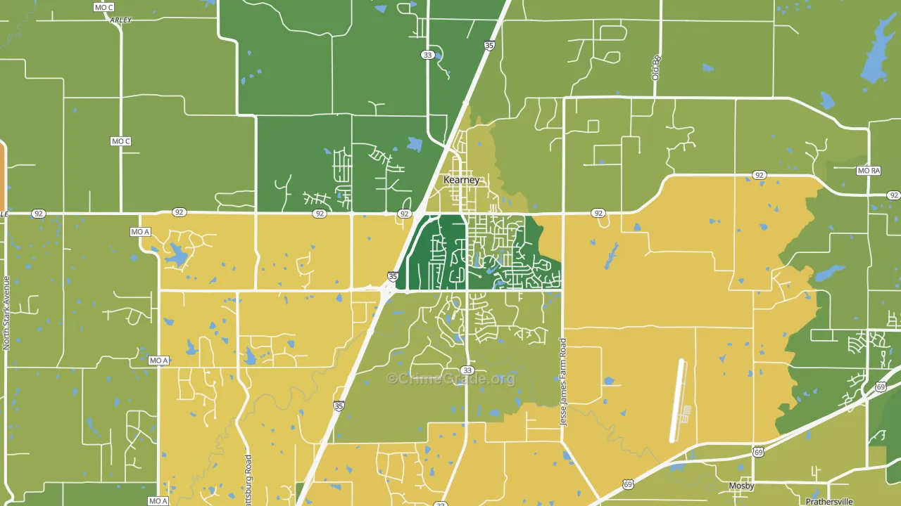 Kearney, MO Map of Murder Rates
