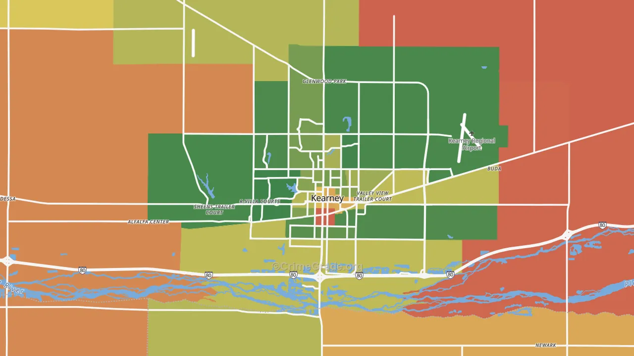Kearney, NE Map of Murder Rates