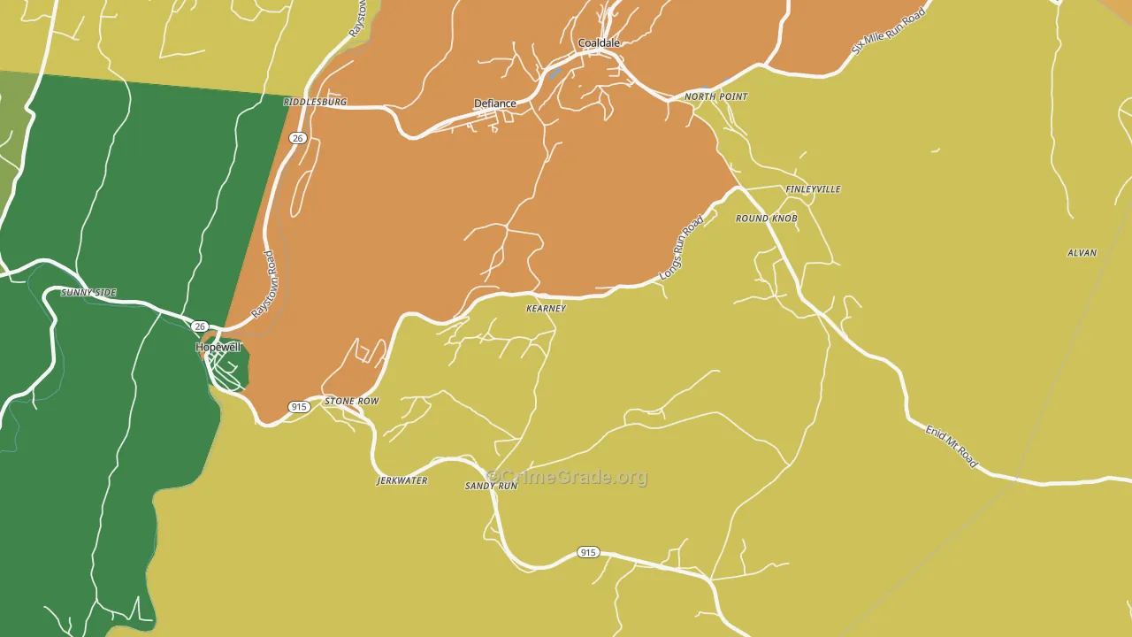 Kearney, PA Map of Murder Rates