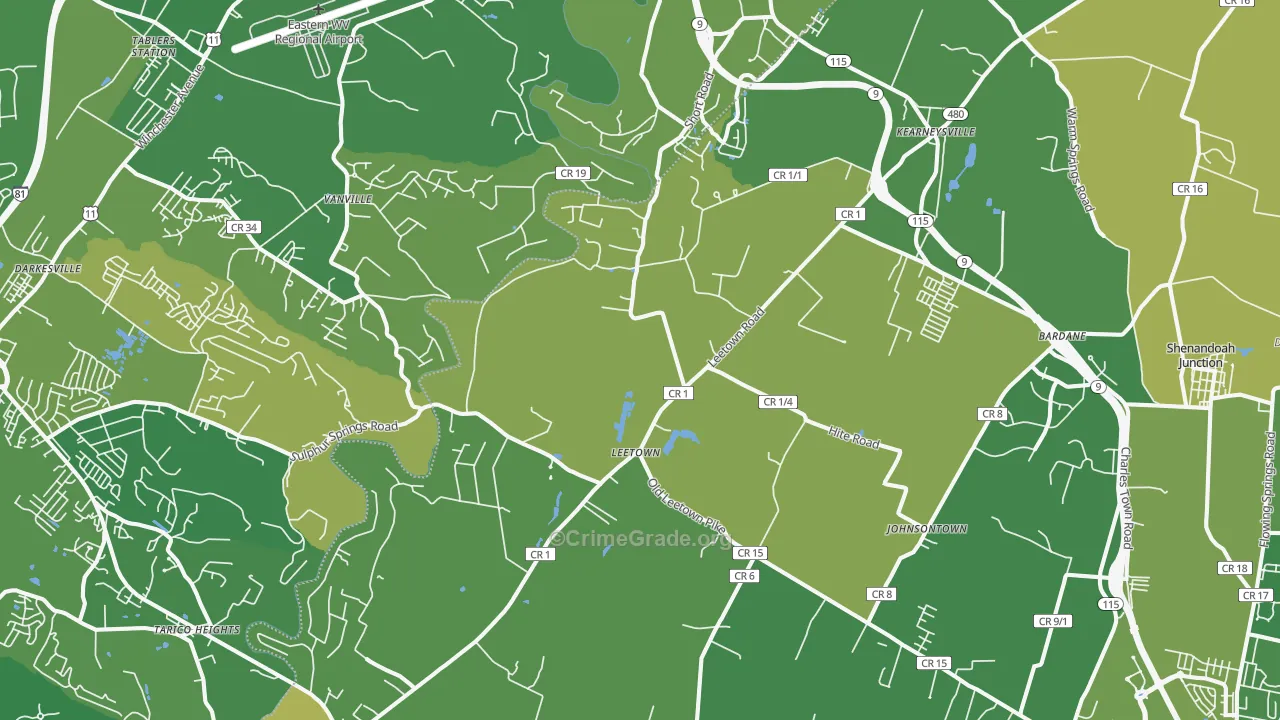 Kearneysville, WV Map of Murder Rates
