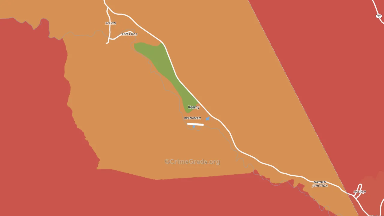 Kearny, AZ Map of Murder Rates