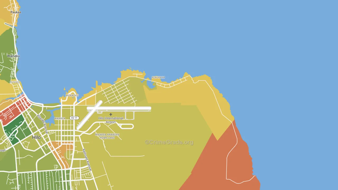 Keaukaha, HI Map of Murder Rates