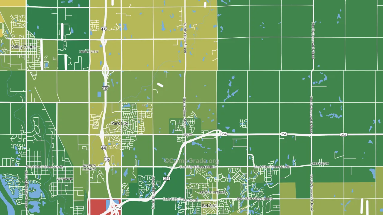 Kechi, KS Map of Murder Rates