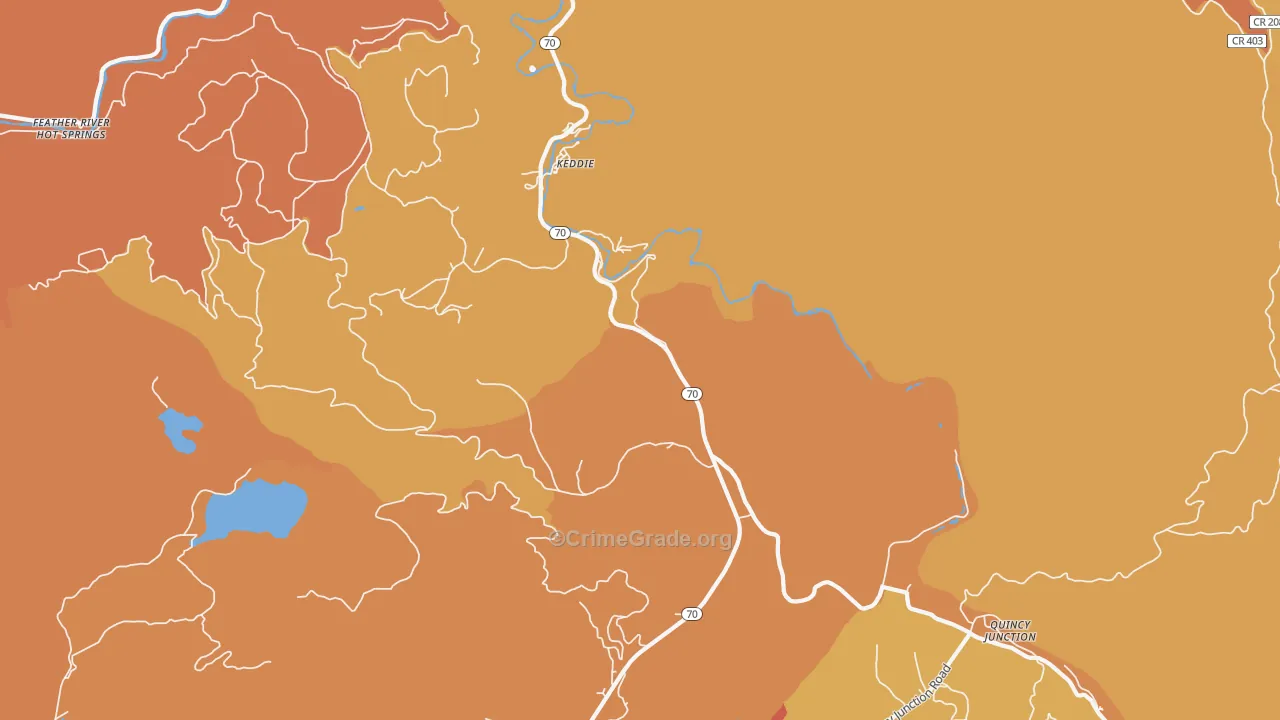 Keddie, CA Map of Murder Rates