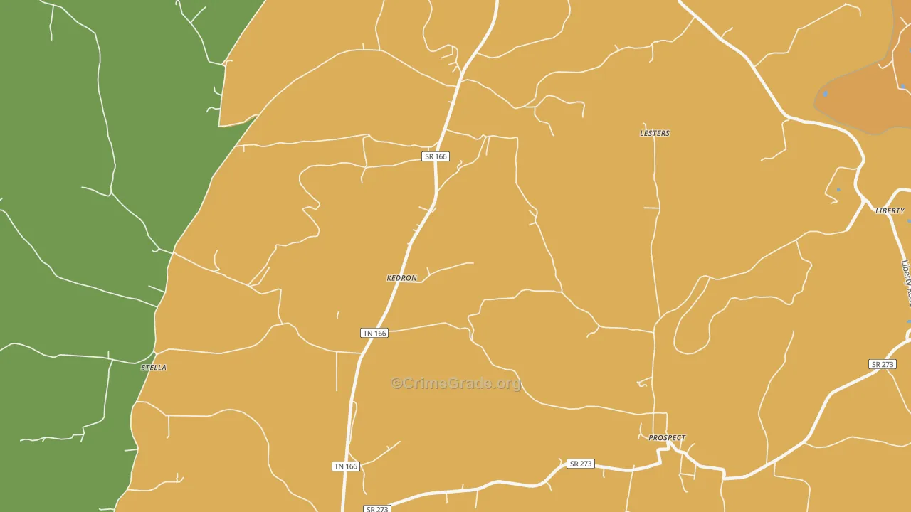 Kedron, TN Map of Murder Rates