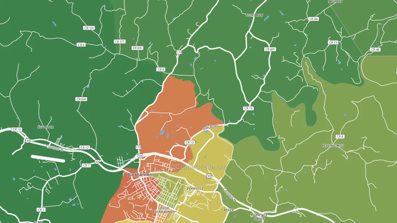 Kedron, WV Map of Murder Rates