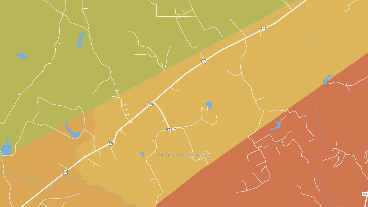 Keechi, TX Map of Murder Rates